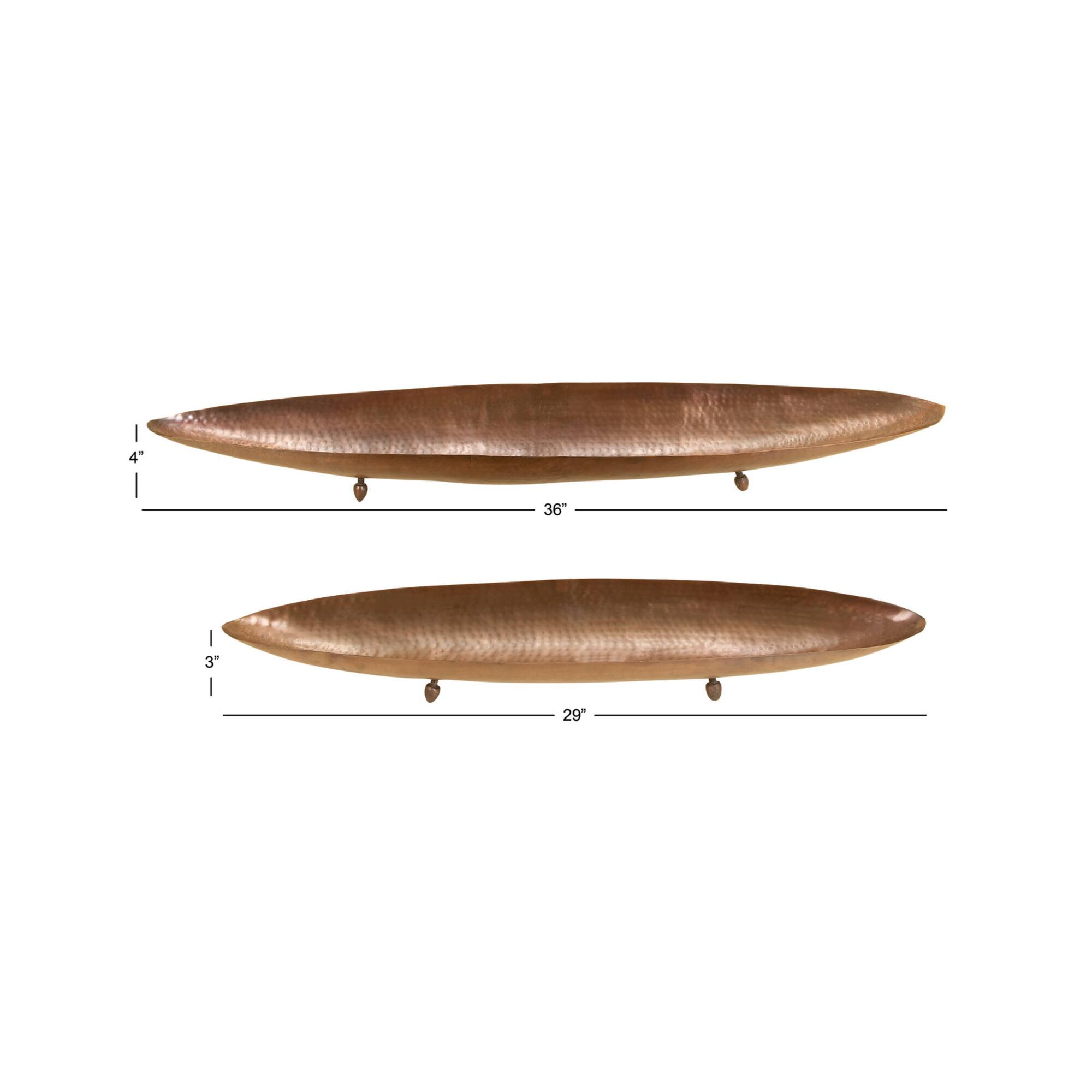 Brown Metal Traditional Tray Set